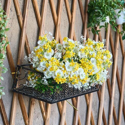 Artificial Daisies Lilac Wildflowers Yellow and White Artificial Flowers, 7pcs Spring Summer Flowers for Indoor Vase Outdoor Garden, 14" Faux Wildflowers Bundles for Home Decor with Lily of The Valley in Saudi Arabia