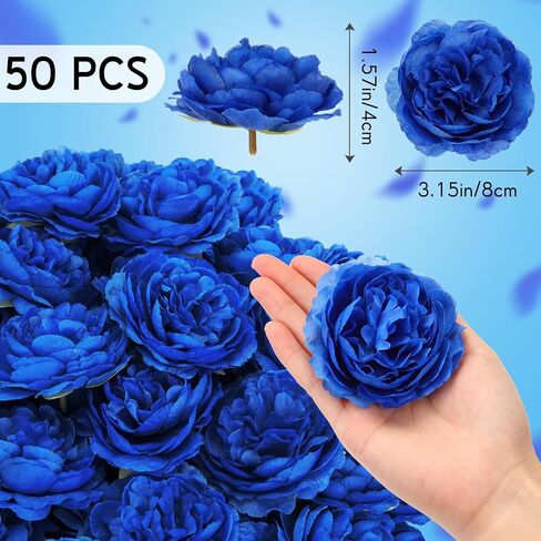50 Pcs Artificial Flowers, 3.2 Inches Silk Rose Head Flowers Fake No Stem for Wedding Bridal Bouquet Home Floral Decor DIY Centerpieces Arrangements Party Tables Decorations (Burgundy) in Saudi Arabia