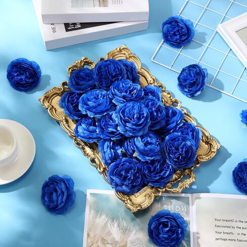 50 Pcs Artificial Flowers, 3.2 Inches Silk Rose Head Flowers Fake No Stem for Wedding Bridal Bouquet Home Floral Decor DIY Centerpieces Arrangements Party Tables Decorations (Burgundy) in Saudi Arabia
