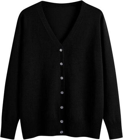 Women Oversized Cardigan Sweater 2025 Fall Outfits Trendy V Neck Knit Button Down Open Front Outwear in Saudi Arabia