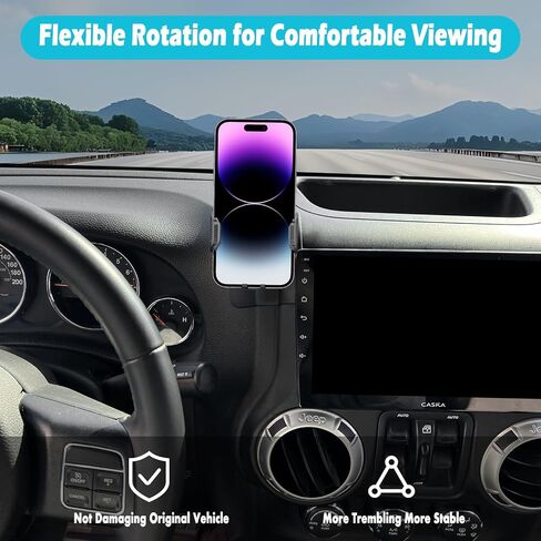 Car Phone Holder Fits for Jeep Wrangler JL/Gladiator JT 2024 Accessories(Only fit for 12.3-Inch Screen),Thick Cases Friendly,Cell Phone Mount for 4.7-7 in Phones in Saudi Arabia