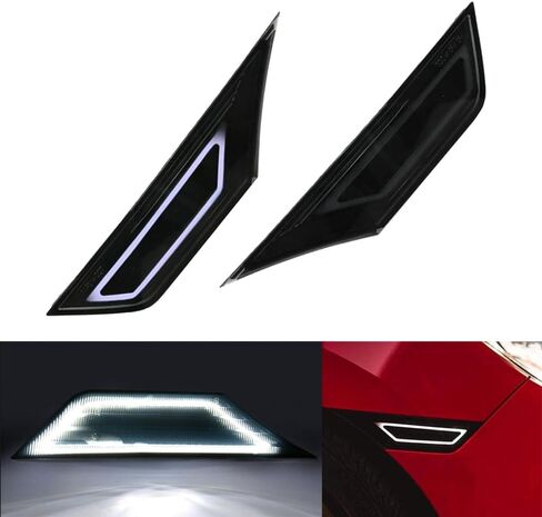 2pcs مصابيح العلامة الجانبية LED ، مصباح الجوانب الجانبي الأمامي ، مصباح الجانب LED كامل المتوافق مع هوندا سيفيك 10th 2016-2021 (الضوء الأبيض) in Saudi Arabia