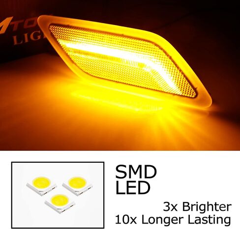 Ijdmtoy Lens Smoked Lens White LED Full Strip Strip Pront Pritfle Marker Lights متوافقة مع 2010-2013 Mercedes W212 Pre-LCI E350 E550 E63 4DR ، مدعوم من SMD LED ، استبدال علامات العنبر OEM AMBER in Saudi Arabia