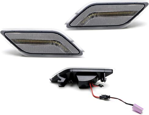 Ijdmtoy Lens Smoked Lens White LED Full Strip Strip Pront Pritfle Marker Lights متوافقة مع 2010-2013 Mercedes W212 Pre-LCI E350 E550 E63 4DR ، مدعوم من SMD LED ، استبدال علامات العنبر OEM AMBER in Saudi Arabia