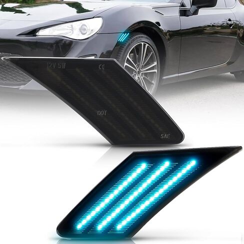 Bestview LED Side Marker Lights for 2013-2020 Subaru BRZ, 2013-2016 Scion FR-S, 2017-2020 T-oyota 86, Smoked Lens Front Bumper Lamp Assembly Kit accessories,Pack of 2(Pink Purple) in Saudi Arabia