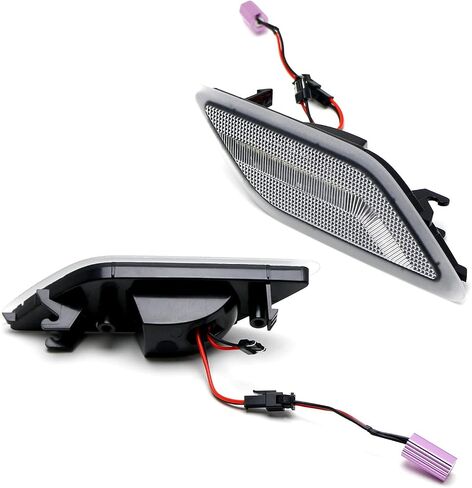 Ijdmtoy Lens Smoked Lens White LED Full Strip Strip Pront Pritfle Marker Lights متوافقة مع 2010-2013 Mercedes W212 Pre-LCI E350 E550 E63 4DR ، مدعوم من SMD LED ، استبدال علامات العنبر OEM AMBER in Saudi Arabia