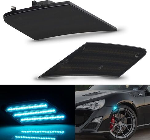Bestview LED Side Marker Lights for 2013-2020 Subaru BRZ, 2013-2016 Scion FR-S, 2017-2020 T-oyota 86, Smoked Lens Front Bumper Lamp Assembly Kit accessories,Pack of 2(Pink Purple) in Saudi Arabia