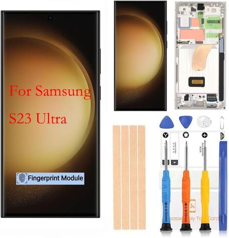 [Support fingerprint function ] Amoled LCD Digitizer Screen Touch Assembly Replacement LCD Display for Samsung Galaxy S23ultra G918 G918A G918F G918P G918R4 T U V W by Qvouaw（Sliver） in Saudi Arabia