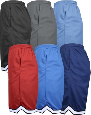 Galaxy by Harvic Men Men Mesh Shorts ، شورتات رياضية جافة سريعة مع جيب ، 6 عبوات in Kuwait