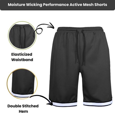 Galaxy by Harvic Men's Mesh Performance Shorts, Quick Dry Athletic Shorts with Pocket, 6 Pack in Saudi Arabia