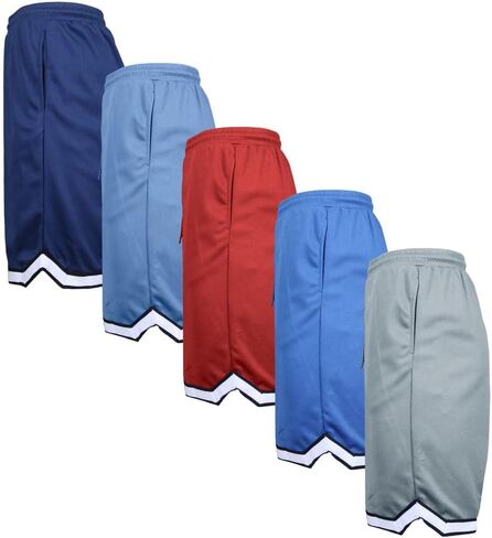 Galaxy by Harvic Men's Mesh Performance Shorts, Quick Dry Athletic Shorts with Pocket, 6 Pack in Saudi Arabia