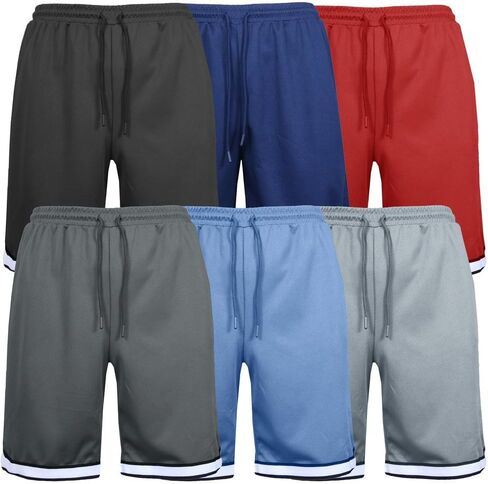 Galaxy by Harvic Men's Mesh Performance Shorts, Quick Dry Athletic Shorts with Pocket, 6 Pack in Saudi Arabia