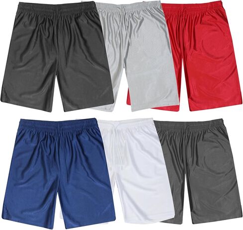 Galaxy by Harvic Men Men Mesh Shorts ، شورتات رياضية جافة سريعة مع جيب ، 6 عبوات in Kuwait