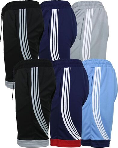 Galaxy by Harvic Men Men Mesh Shorts ، شورتات رياضية جافة سريعة مع جيب ، 6 عبوات in Kuwait