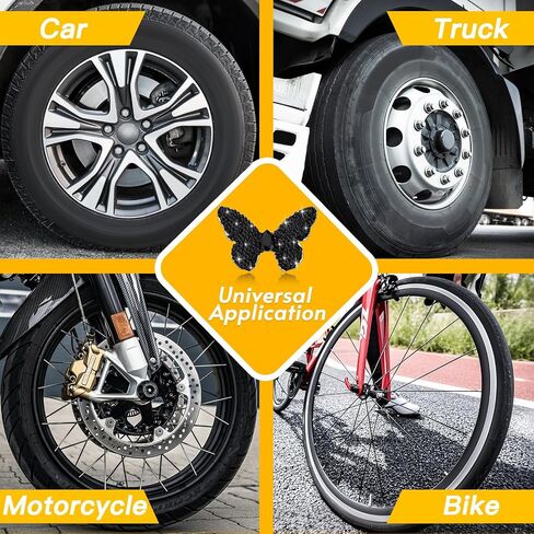 Soleebee 4 PCS Butterfly Tire Valve Stem Caps, Bling Handmade Crystal Rhinestone Tire Caps Universal Dustproof Car Wheel Valve Caps for Cars, Trucks, SUV and Motorcycles (Purple) in Saudi Arabia