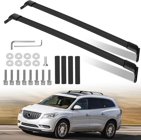 220LBS Roof Rack Cross Bars Fit for Buick Enclave 2018 2019 2020 2021 2022 2023 2024, Aluminum Anti-Corrosion Heavy Duty Cross Rails for Kayak Snowboard Surfboard Bike Camping Gear Rooftop Accessories in Saudi Arabia