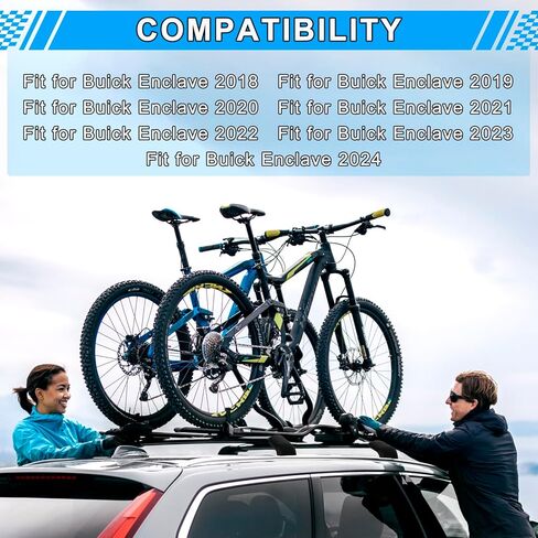 220LBS Roof Rack Cross Bars Fit for Buick Enclave 2018 2019 2020 2021 2022 2023 2024, Aluminum Anti-Corrosion Heavy Duty Cross Rails for Kayak Snowboard Surfboard Bike Camping Gear Rooftop Accessories in Saudi Arabia
