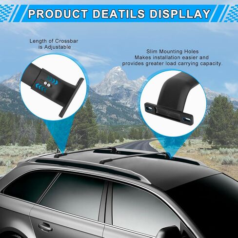 220LBS Roof Rack Cross Bars Fit for Buick Enclave 2018 2019 2020 2021 2022 2023 2024, Aluminum Anti-Corrosion Heavy Duty Cross Rails for Kayak Snowboard Surfboard Bike Camping Gear Rooftop Accessories in Saudi Arabia