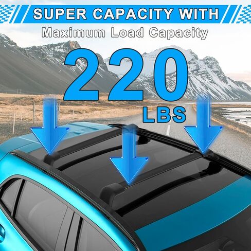 220LBS Roof Rack Cross Bars Fit for Buick Enclave 2018 2019 2020 2021 2022 2023 2024, Aluminum Anti-Corrosion Heavy Duty Cross Rails for Kayak Snowboard Surfboard Bike Camping Gear Rooftop Accessories in Saudi Arabia