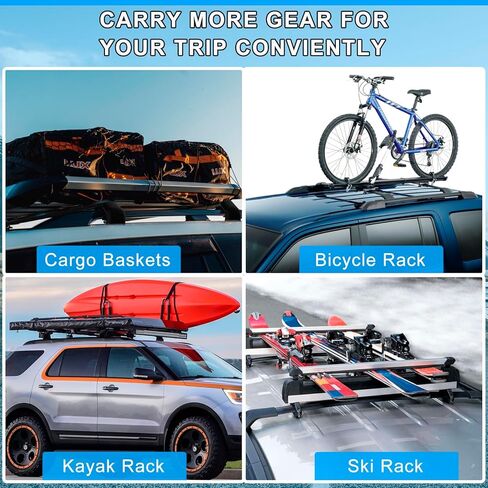 220LBS Roof Rack Cross Bars Fit for Buick Enclave 2018 2019 2020 2021 2022 2023 2024, Aluminum Anti-Corrosion Heavy Duty Cross Rails for Kayak Snowboard Surfboard Bike Camping Gear Rooftop Accessories in Saudi Arabia