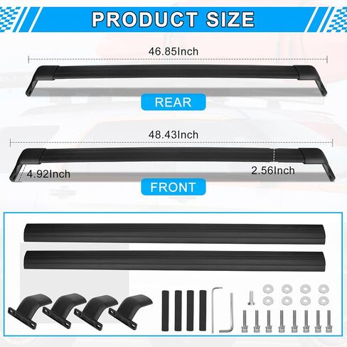 220LBS Roof Rack Cross Bars Fit for Buick Enclave 2018 2019 2020 2021 2022 2023 2024, Aluminum Anti-Corrosion Heavy Duty Cross Rails for Kayak Snowboard Surfboard Bike Camping Gear Rooftop Accessories in Saudi Arabia