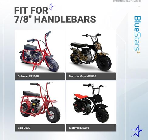 Bluestars Mini Bike Throttle Assembly Kit 7/8 "22 مم مقود - متوافق مع COLEMAN CT100U CC100X BAJA DOIDLEBUG DB30 MOTOVOX MBX10 MBX11 MONSTER MOTO MMB80 MMB105 Predator 79CC 97CC 100CC in Saudi Arabia