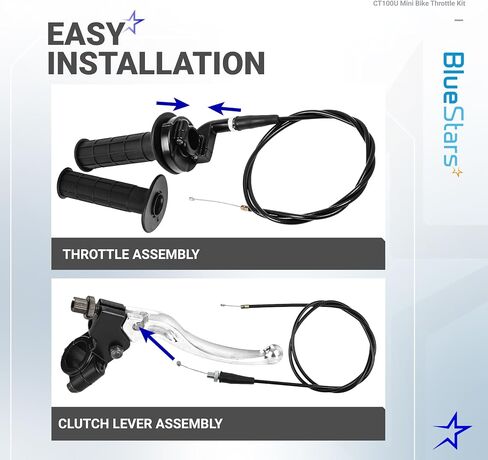 Bluestars Mini Bike Throttle Assembly Kit 7/8 "22 مم مقود - متوافق مع COLEMAN CT100U CC100X BAJA DOIDLEBUG DB30 MOTOVOX MBX10 MBX11 MONSTER MOTO MMB80 MMB105 Predator 79CC 97CC 100CC in Saudi Arabia