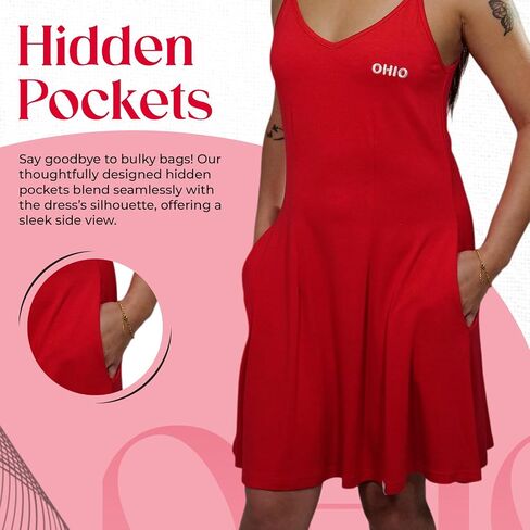 Alabama Gameday Pocket Dress - Women's Classic A-Line Short Dress - Convenient Pockets & Team Colors - Cute Dress in Saudi Arabia