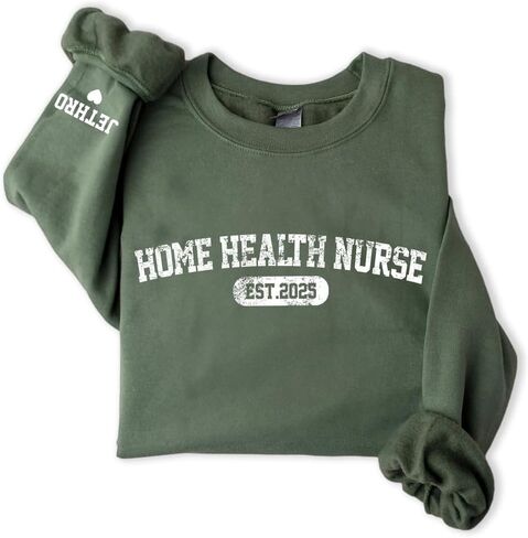 Personalized Nurse Sweatshirt, Custom Crewneck with Name for RN, LPN, CNA, Nursing Student, Gift for Healthcare Workers in Saudi Arabia