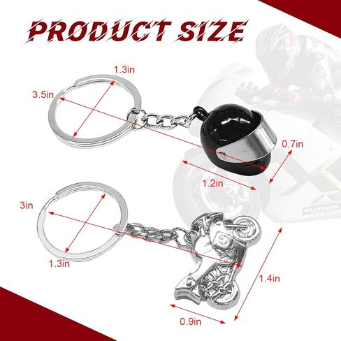 2 PCS سلسلة مفاتيح الدراجات النارية ، و Creative Motorcycle Keychain Helment Key FOB ، ودراجة نارية ثلاثية الأبعاد للرجال (أسود) in Saudi Arabia