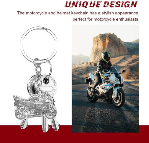 2 PCS سلسلة مفاتيح الدراجات النارية ، و Creative Motorcycle Keychain Helment Key FOB ، ودراجة نارية ثلاثية الأبعاد للرجال (أسود) in Saudi Arabia