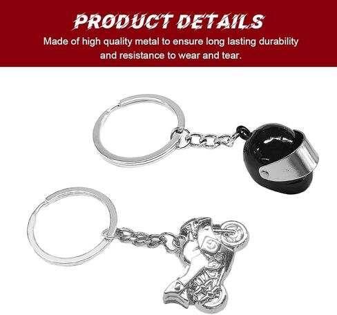 2 PCS سلسلة مفاتيح الدراجات النارية ، و Creative Motorcycle Keychain Helment Key FOB ، ودراجة نارية ثلاثية الأبعاد للرجال (أسود) in Saudi Arabia