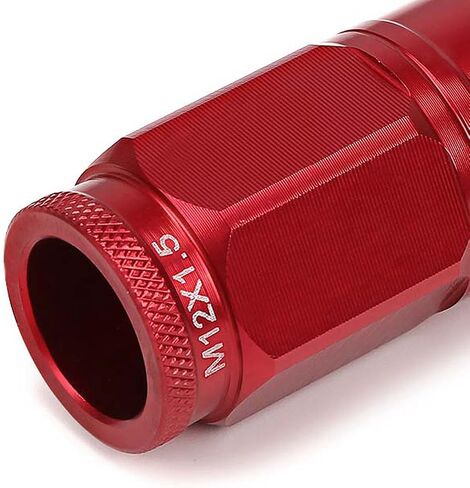 Auto Dynasty M12 x 1.5 Open End Design 16-Piece Aluminum Alloy Wheel Lug Nuts + 4 x Lock Nut + 1 x Lock Nut Key (Red) in Kuwait