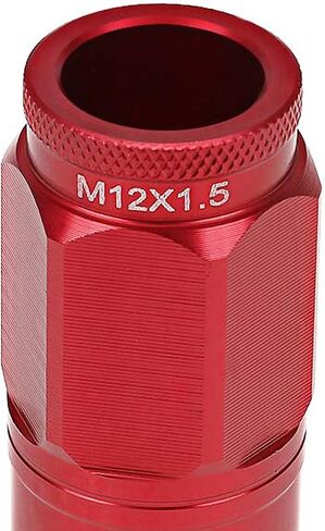 Auto Dynasty M12 x 1.5 Open End Design 16-Piece Aluminum Alloy Wheel Lug Nuts + 4 x Lock Nut + 1 x Lock Nut Key (Red) in Kuwait