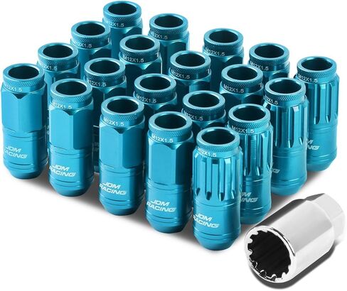 Auto Dynasty M12 x 1.5 Open End Design 16-Piece Aluminum Alloy Wheel Lug Nuts + 4 x Lock Nut + 1 x Lock Nut Key (Red) in Kuwait