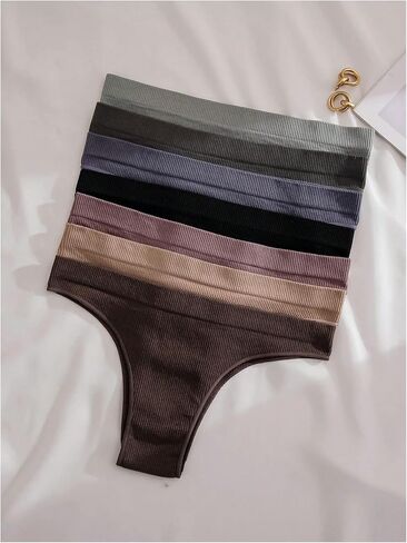Wdirara Women's 7 Vits Poundy Low Rise Banty Set Comfy Creamnible Seamier Owear in Saudi Arabia