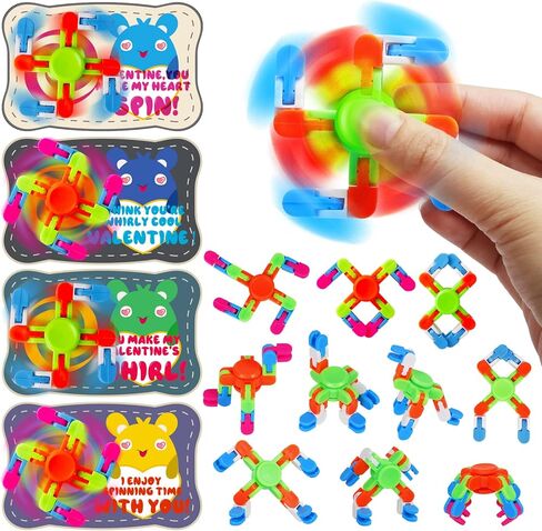 30PCS Valentines Day Greeting Cards With Kawaii Face-Changing Toys, Valentines Day Gifts for Kids, School or Classroom Exchange Prizes, Valentines Day Keychain for Boys and Girls, Kids Party Favors in Kuwait
