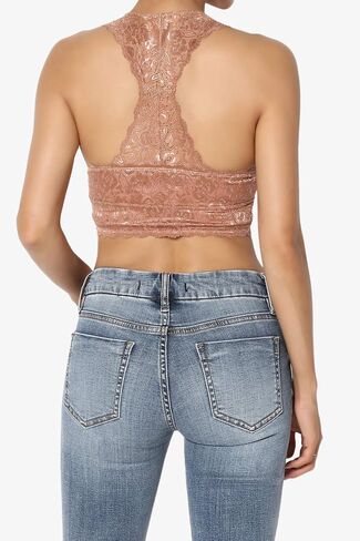 TheMogan S~3XL Racerback Floral Lace Lined Bralette Layering Bra Crop Tank Top in Kuwait