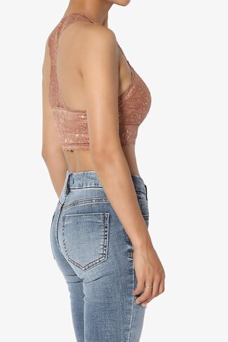 TheMogan S~3XL Racerback Floral Lace Lined Bralette Layering Bra Crop Tank Top in Kuwait