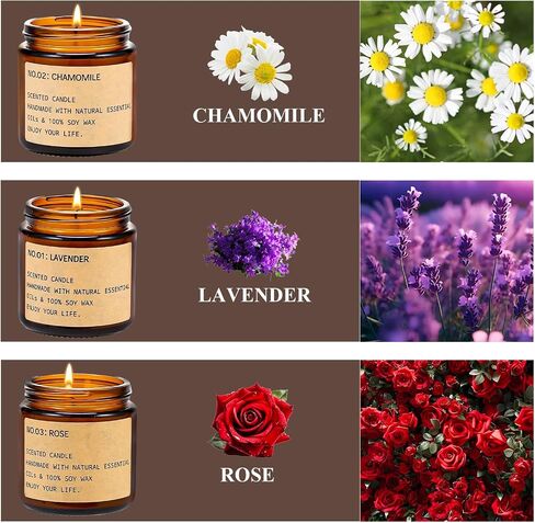 شموع للمنزل معطرة ، 150 ساعة من شمعة العطرية الزمنية المحترقة ، 6 حزمة شمعة الصويا الطبيعية ، شموع معطرة مناسبة جدا لتقديم الهدايا ، هدايا أعياد الميلاد للنساء ، هدايا المعلمين in Saudi Arabia