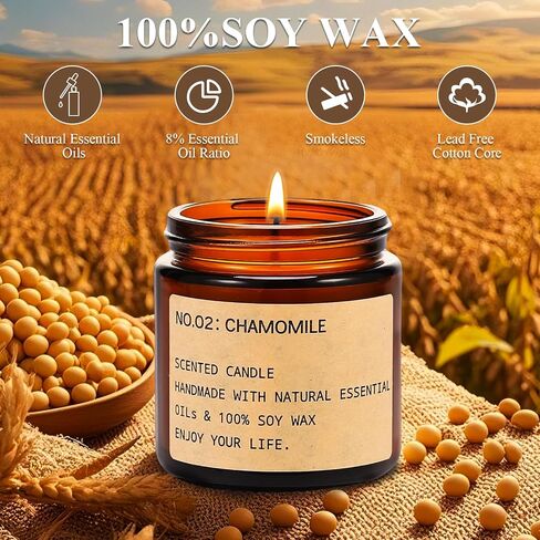 شموع للمنزل معطرة ، 150 ساعة من شمعة العطرية الزمنية المحترقة ، 6 حزمة شمعة الصويا الطبيعية ، شموع معطرة مناسبة جدا لتقديم الهدايا ، هدايا أعياد الميلاد للنساء ، هدايا المعلمين in Saudi Arabia