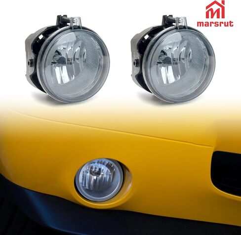 2PCS أضواء الضباب تناسب Dodge Charger 2008 2006 2007 2009 مصابيح القيادة المدخنة مجموعة الوفير للمنافسة 2008-2010 Caliber Caravan Chrysler Sebring Jeep Patriot Compass ، H10 12V 42W لمبات ، أسود in Saudi Arabia