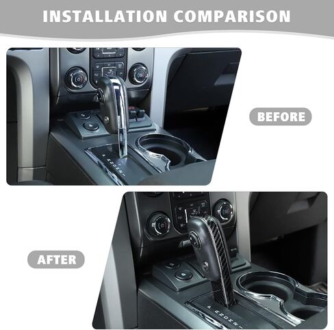 JIMEN متوافق مع Ford F150 2009-2014 ، 3pcs مقبض الترس في تراكب تراكب (ألياف الكربون) in Saudi Arabia