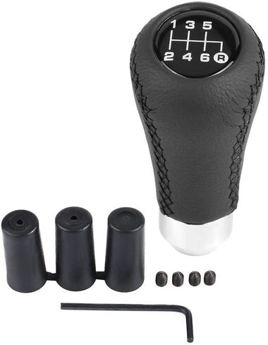 Gear Shift Knob Navara,6 Speed Knob G29,Car PU Leather Shift Knob Manual Gear Stick Shifter Lever,Universal Car Vehicle 6 Speed Gear Shift Knob PU Shifter Stick with 3 Hoses(Black) in Saudi Arabia