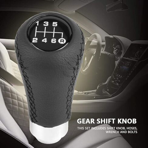 Gear Shift Knob Navara,6 Speed Knob G29,Car PU Leather Shift Knob Manual Gear Stick Shifter Lever,Universal Car Vehicle 6 Speed Gear Shift Knob PU Shifter Stick with 3 Hoses(Black) in Saudi Arabia