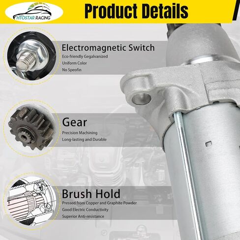 17825 New Starter Motor Compatible with Toyota Camry 02-17 RAV4 Solara Sienna Highlander Scion Xb TC Lexus ES300 RX330 RX350 2.4L 2.5L 3.0L 3.3L 3.5L #228000-9900 428000-4100 410-52205 in Saudi Arabia