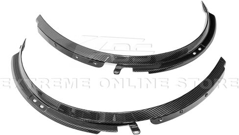 Replacement For 2014-2019 Chevrolet Corvette C7 | Z06 Z07 Style CARBON FIBER Front Wheel Trim Molding Lip Fender Flares Pair FF-124-BKCF in Kuwait