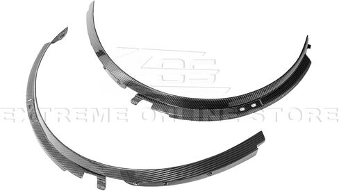 Replacement For 2014-2019 Chevrolet Corvette C7 | Z06 Z07 Style CARBON FIBER Front Wheel Trim Molding Lip Fender Flares Pair FF-124-BKCF in Kuwait