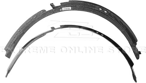 Replacement For 2014-2019 Chevrolet Corvette C7 | Z06 Z07 Style CARBON FIBER Front Wheel Trim Molding Lip Fender Flares Pair FF-124-BKCF in Kuwait
