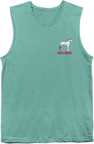 Sea Dog Home of the Free Pintriotic Vintage Graphic Tank Top ، dalment dalement 100 ٪ Ringspun Cotton ، Fit Related ، مطبوع في الولايات المتحدة الأمريكية in Saudi Arabia